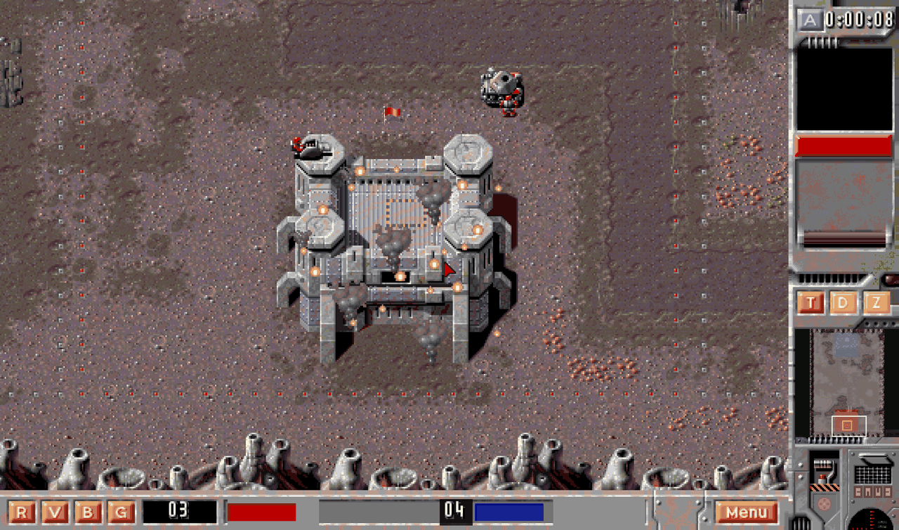 A fort burning on the volcanic planet